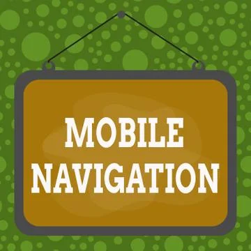 Text sign showing Mobile Navigation. Conceptual photo graphical user interface イラスト素材
