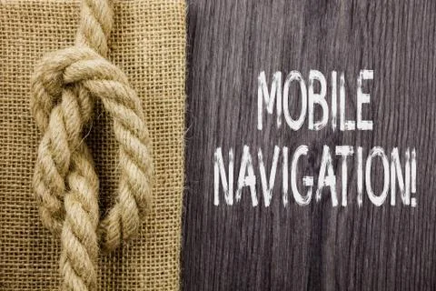 Text sign showing Mobile Navigation. Conceptual photo graphical user interface Foto stock