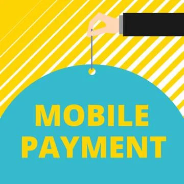 Text sign showing Mobile Payment. Conceptual photo Cashless Payment made through 库存插图