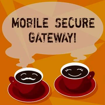 Text sign showing Mobile Secure Gateway. Conceptual photo Securing devices from Stock Illustration