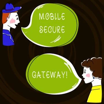 Text sign showing Mobile Secure Gateway. Conceptual photo Securing devices from Stock Illustration