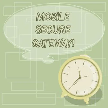 Text sign showing Mobile Secure Gateway. Conceptual photo Securing devices from Stock Illustration