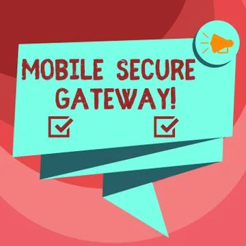 Text sign showing Mobile Secure Gateway. Conceptual photo Securing devices from Stock Illustration