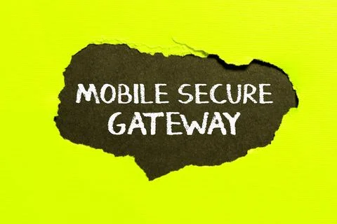 Text sign showing Mobile Secure Gateway. Business concept Securing devices from Stock Photos