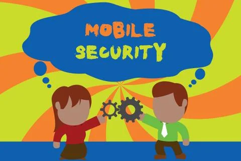 Text sign showing Mobile Security. Conceptual photo Protection of mobile phone Illustration