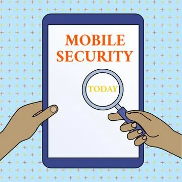 Text sign showing Mobile Security. Conceptual photo Protection of mobile phone Illustration