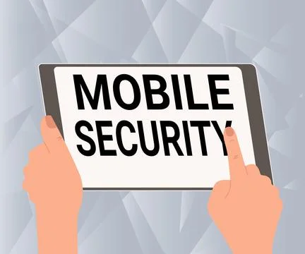 Text sign showing Mobile Security. Word Written on Protection of mobile phone Illustration