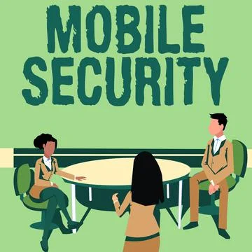 Text sign showing Mobile Security. Business concept Protection of mobile phone Stock Illustration