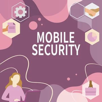 Text sign showing Mobile Security. Business approach Protection of mobile phone Illustration