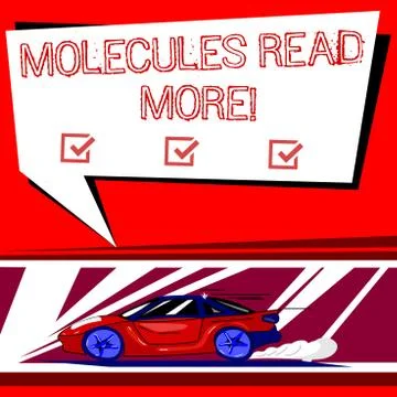 Text sign showing Molecules Read More. Conceptual photo smallest amount of Stock Illustration