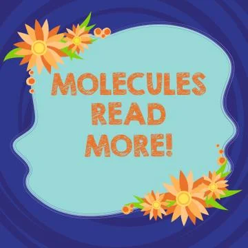 Text sign showing Molecules Read More. Conceptual photo smallest amount of Stock Illustration