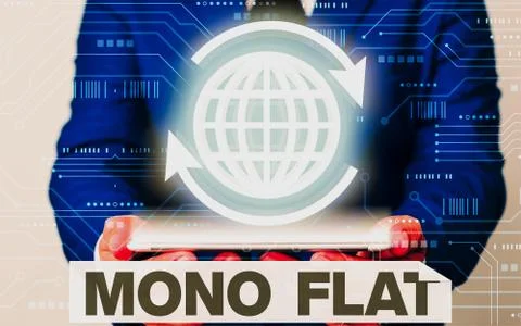 Text sign showing Mono Flat. Conceptual photo Stroke line icons for business Stock Photos