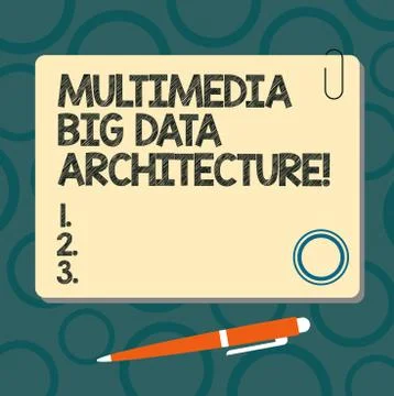 Text sign showing Multimedia Big Data Architecture. Conceptual photo Online Stock Illustration