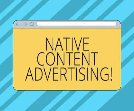 Text sign showing Native Content Advertising. Conceptual photo Ad experience Stock Illustration