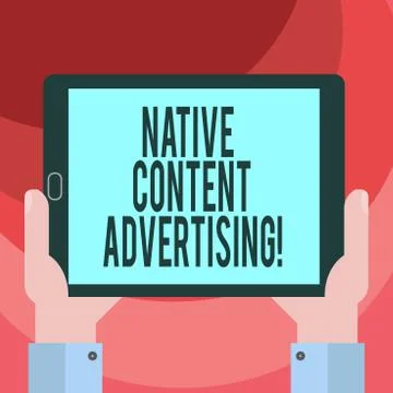 Text sign showing Native Content Advertising. Conceptual photo Ad experience Stock Illustration