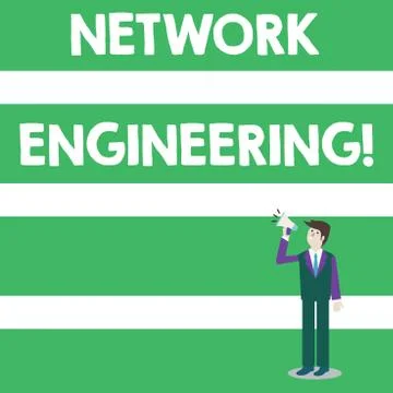 Text sign showing Network Engineering. Conceptual photo field concerned with Illustrazione stock