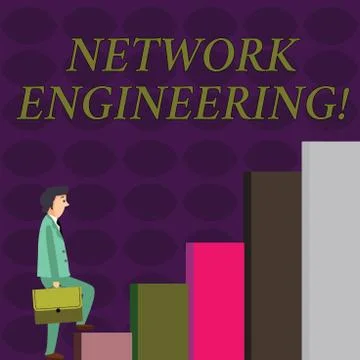 Text sign showing Network Engineering. Conceptual photo field concerned with Illustrazione stock