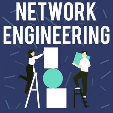 Text sign showing Network Engineering. Business concept field concerned with Stock Illustration