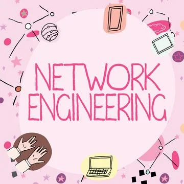 Text sign showing Network Engineering. Business approach professional who has Stock Illustration