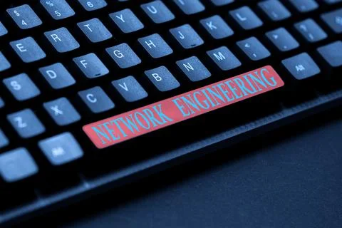 Text sign showing Network Engineering. Internet Concept professional who has the Stock Photos
