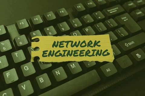 Text sign showing Network Engineering. Concept meaning professional who has the Stock Photos