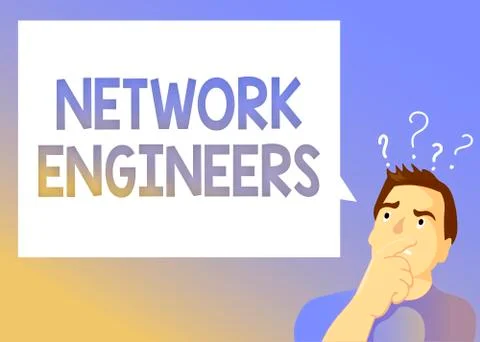 Text sign showing Network Engineers. Conceptual photo Technology professional Stock Illustration