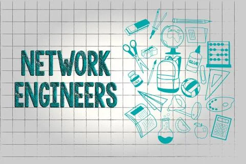 Text sign showing Network Engineers. Conceptual photo Technology professional Stock Illustration