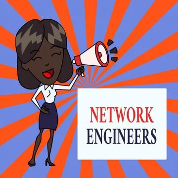 Text sign showing Network Engineers. Conceptual photo Technology professional Stock Illustration