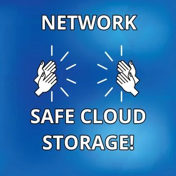 Text sign showing Network Safe Cloud Storage. Conceptual photo Security on new イラスト素材