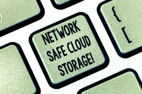 Text sign showing Network Safe Cloud Storage. Conceptual photo Security on new Stock Photos