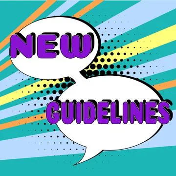 Text sign showing New Guidelines. Business overview a new list of goals to Stock Illustration