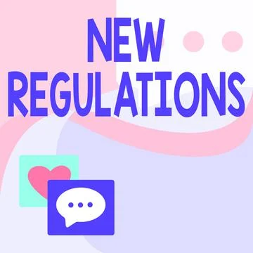 Text sign showing New Regulations. Business idea Regulation controlling the Stock-Illustration