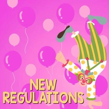 Text sign showing New Regulations. Business showcase Regulation controlling the Stock Illustration