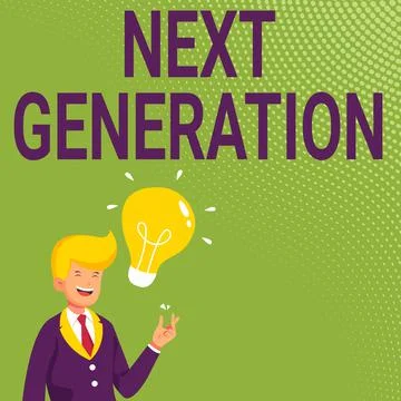 Text sign showing Next Generation. Business concept product that has been Ilustración de archivo