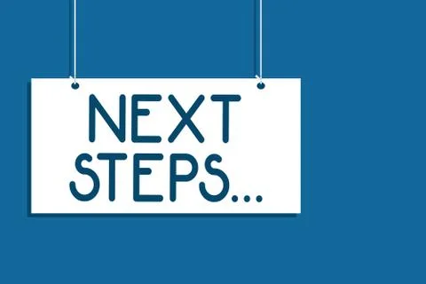 Text sign showing Next Steps . Conceptual photo numper of process going to be Stock Illustration