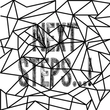 Text sign showing Next Steps. Conceptual photo something you do after you have Illustrazione stock