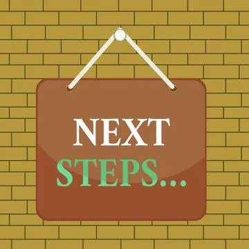 Text sign showing Next Steps . Conceptual photo numper of process going to be Stock Illustration