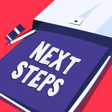 Text sign showing Next Steps. Internet Concept numper of process going to be Stock Illustration