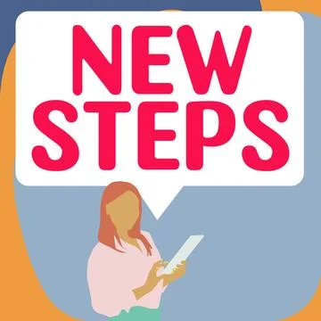 Text sign showing Next Steps. Business overview numper of process going to be Stock Illustration
