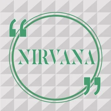 Text sign showing Nirvana. Conceptual photo Transcendent state of mind Stock Illustration