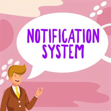 Text sign showing Notification System. Business idea Do not forget to be Stock Illustration
