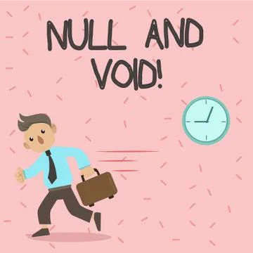 Text sign showing Null And Void. Conceptual photo Cancel a contract Having no Stock Illustration