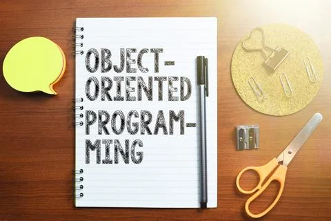 Text sign showing Object Oriented Programming. Business concept Language model Fotos de archivo