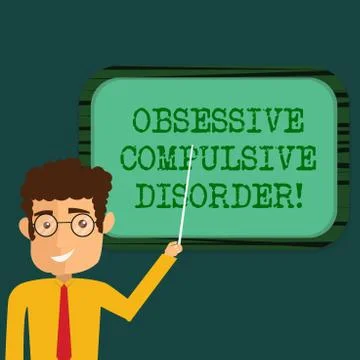Text sign showing Obsessive Compulsive Disorder. Conceptual photo Person has Illustrazione stock