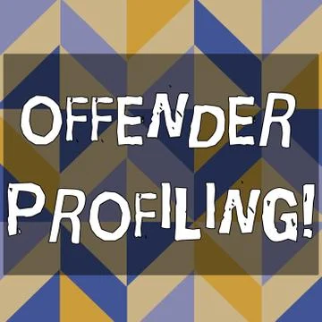 Text sign showing Offender Profiling. Conceptual photo Develop profiles for 스톡 일러스트