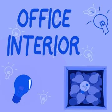 Text sign showing Office Interior. Business overview making indoor spaces Ilustración de archivo