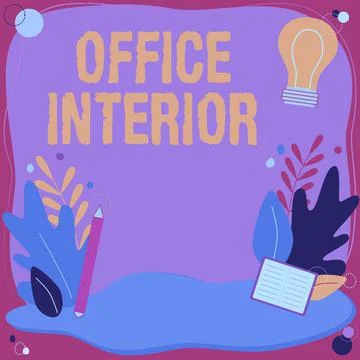 Text sign showing Office Interior. Business approach making indoor spaces Ilustración de archivo