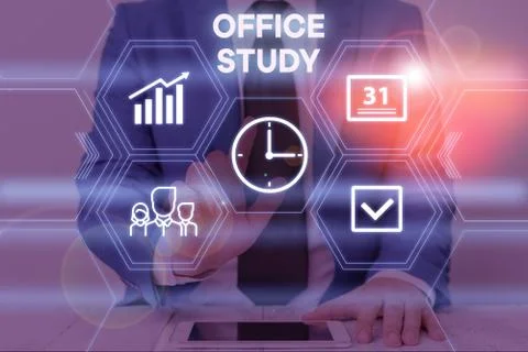 Text sign showing Office Study. Conceptual photo any location or venue where a Fotos de archivo