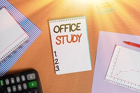 Text sign showing Office Study. Conceptual photo any location or venue where Fotos de archivo