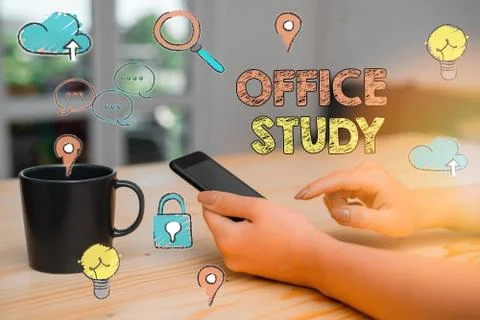 Text sign showing Office Study. Conceptual photo any location or venue where Fotos de archivo